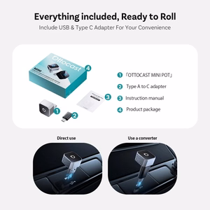Belaidis CarPlay/Android Auto adapteris Ottocast Mini Cube juodas CP88-T3