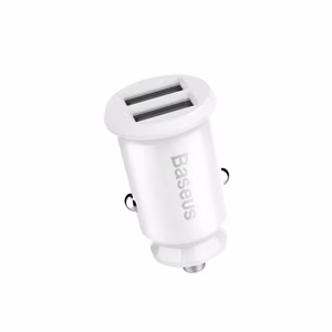 Baseus Grain automobilinis įkroviklis 2x USB 3.1A, baltas