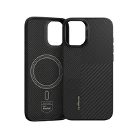 Benks Montage magnetinis Armor Pro Kevlar dėklas su metaliniu rėmeliu 600D+1500D Iphone 16 Plus telefonui juodas