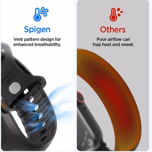 Spigen Liquid Air Pro dėklas su dirželiu ir 9H grūdintas stiklas Apple Watch Ultra 49 mm, juodi