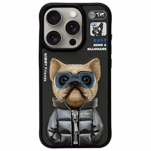 Nimmy Cool&Cute 2.0 šuns dėklas iPhone 15 Pro Max - juodas