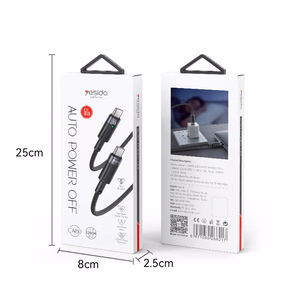 Yesido Kabelis CA160 pintas - Type C į Type C - PD 60W 1,2 metro juodas