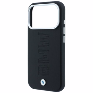 BMW Sign Deboss Quilted Metal Logo MagSafe dėklas, skirtas iPhone 18 Pro Max – tamsiai pilkas