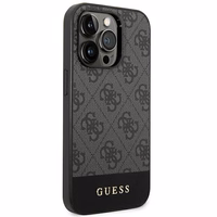 Guess GUHCP14XG4GLGR iPhone 14 Pro Max 6.7" pilkas/pilkas kietas dėklas 4G Stripe kolekcija