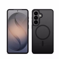 Crong Hybrid Matte Magnetic - MagSafe dėklas Samsung Galaxy S26+ (juodas)