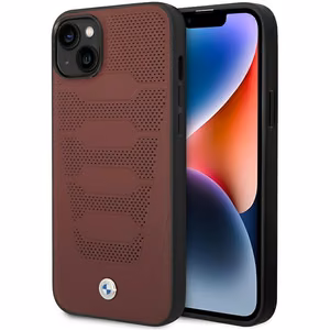 Чехол BMW BMHCP14S22RPSR iPhone 14 6.1" бордовый/бордовый кожаный с узором сидений