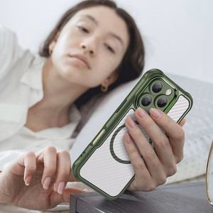 Leading Series Magnetinis silikoninis dėklas telefonui iPhone 16 Pro - žalia