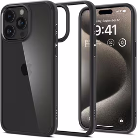 Spigen Ultra Hybrid dėklas telefonui iPhone 15 Pro - matinės juodos