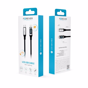 "Forever LCD" USB-C - "Lightning" kabelis 1,0 m 27W juodas