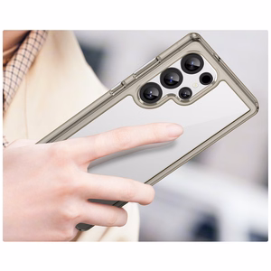 Dėklas telefonui (m) su gelio rėmeliu Samsung Galaxy S25 Ultra - skaidrus juodas (m)