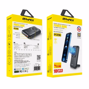 External battery Power Bank Awei P139K 22.5W MagSafe 10000mAh black
