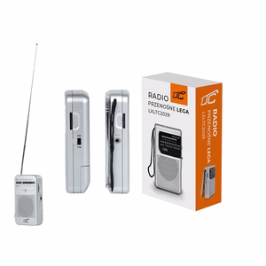 LTC portable pocket radio LEGA, AM/FM, mini jack, sidabrinis