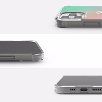 Ringke Fusion Design dėklas su TPU buferiu iPhone 12 Pro Max rožinis-žalias (GNAP0028)