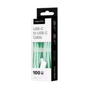 Krüger&Matz Basic USB-C–USB-C laidas, 100 W, 1 m, žalias