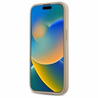 DKNY Quilted Stack Logo dėklas telefonui iPhone 14 - smėlio spalvos