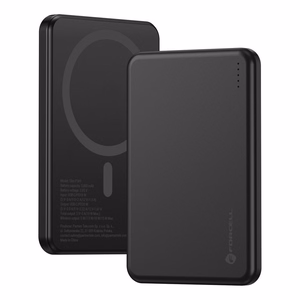 Forcell F-Energy Slim F5K9 išorinė baterija, suderinama su MagSafe, 5000 mAh, 15 W, QC 4.0, PD 3.0, juoda