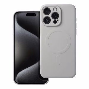Чехол силиконовый Mag Cover (MagSafe) для iPhone 15 Pro Max титановый