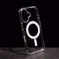 Anti Shock 1,5 mm Mag dėklas for iPhone 16 6,1" skaidrus big hole + button