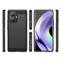 Carbon Case dėklas Realme 10 Pro+ lankstus silikoninis anglies dangtelis juodas