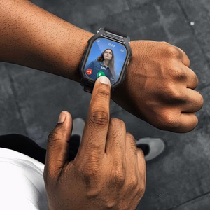 Spigen Lite Fit Pro dirželis ir grūdinto stiklo ekrano apsauga Apple Watch Ultra 49 mm, juodi