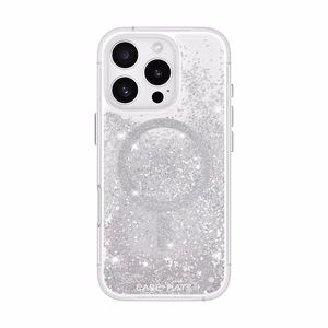 Case-Mate Waterfall MagSafe dėklas, skirtas iPhone 16 Pro, sidabro spalvos