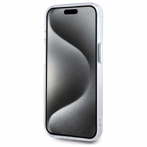 Karl Lagerfeld IML Metal Karl&Choupette galvos MagSafe iPhone 14 dėklas – baltas