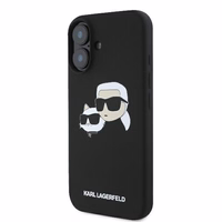 Karl Lagerfeld silikoninis Nauble Heads Print magnetinis dėklas telefonui iPhone 16 - juodas