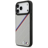 BMW M trispalvis metalinis logotipas magnetinis dėklas telefonui iPhone 17 Pro Max - pilkas