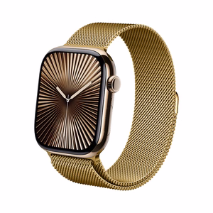 Crong Milano Steel nerūdijančiojo plieno dirželis, skirtas Apple Watch 44 / 45 / 46 / 49 mm, aukso spalvos