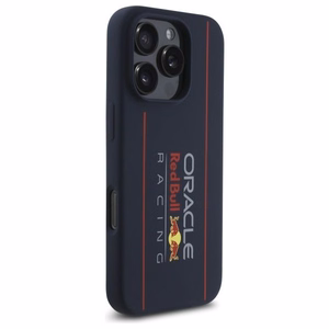 RED BULL dėklas telefonui IPHONE 16 Pro suderinamas su MagSafe RBHMP16L24SIOLRV (Silikoninis didelis vertikalus logotipas) tamsiai mėlyna