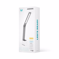 Desk LED Lempa 5W foldable PURE FLB-110 ANDERS baltas-pilkas Forever Light