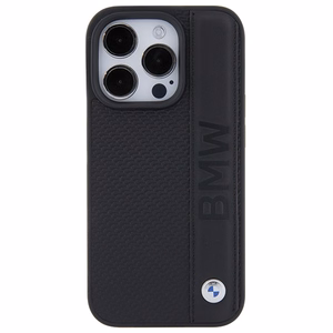 BMW odinis tekstūruotas ir juostos dėklas telefonui iPhone 15 Pro - juodas