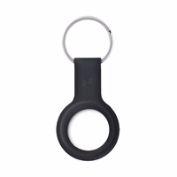 Crong Silicone dėklas with raktų pakabukas – apsauginis keychain dėklas Apple AirTag 1/2 (juodas)