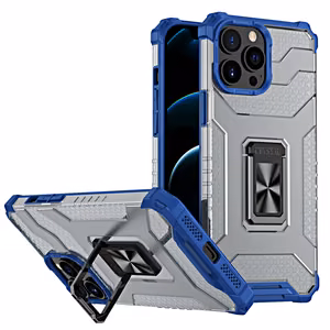 Crystal Ring Case прочный защитный чехол с подставкой для iPhone 13 Pro Max синий