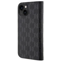 KARL LAGERFELD KLBKP14SSAKLPK IPHONE 14/15/13 6.1 "KNYGUTĖS TIPO DĖKLAS JUODAS / JUODAS SAFFIANO MONOGRAM