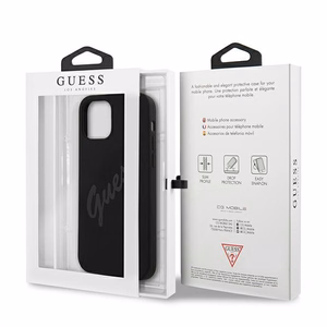 Guess GUHCP12LLSVSBK iPhone 12 Pro Max 6.7" juodas/juodas kietas dėklas Script Vintage