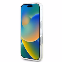Guess IML Gėlių vainikas Magnetinis dėklas telefonui iPhone 16 Plus - skaidrus