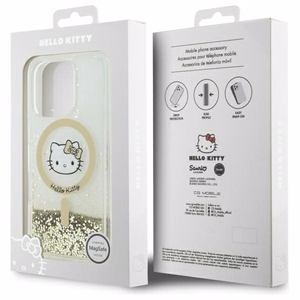 Hello Kitty Skystas Blizgesys Fever Magnetinis iPhone 16 Pro Dėklas - Auksinis