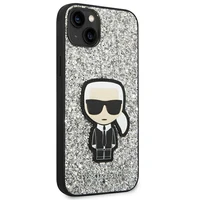 Dėklas telefonui Karl Lagerfeld KLHCP14MGFKPG iPhone 14 Plus 6.7\" sidabrinis / sidabrinis Glitter Flakes Ikonik
