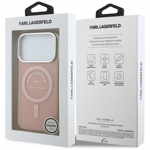 Karl Lagerfeld IML Karl RSG Logo MagSafe чехол для iPhone 17 Pro - розовый