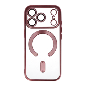 Metallic Magsafe dėklas iPhone 16 Pro Max rožinis