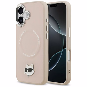 Karl Lagerfeld Choupette Pin Magnetinis dėklas telefonui iPhone 17 - rožinė