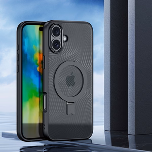 Dux Ducis Aimo Mag dėklas su MagSafe ir stovu iPhone 16 - juodas