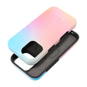 FORCELL F-PROTECT Mirage, karinio standarto išbandytas magnetinis dėklas telefonui IPHONE 16, rausvai mėlynas