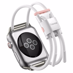 Baseus reguliuojama sporto juosta laikrodžiui Apple Watch 3/4/5/6/SE 38/40mm (LBAPWA4-A24) balta-rožinė (f)