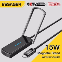 Bevielis įkroviklis Essager "Aurora" stovas / laikiklis juodas 15W (Magsafe Compatible)