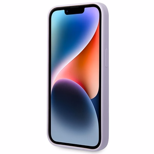 Guess GUHMP14LSBPLU iPhone 14 Pro 6.1" violetinis kietasis dėklas silikon logotipo plokštė MagSafe