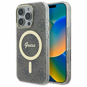 "Guess IML 4G MagSafe" dėklas "iPhone 16 Pro" - rudas