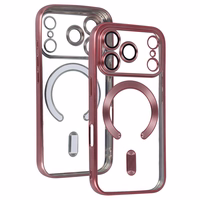 Metallic Magsafe dėklas iPhone 17 Pro rožinis