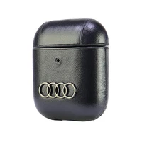 Audi odinis didelio logotipo dėklas AirPods 1 / 2 - juoda